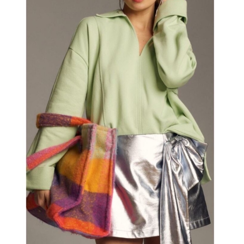 Anthropologie Pilcro Johnny Collar pullover sweatshirt XL - Picture 3 of 10